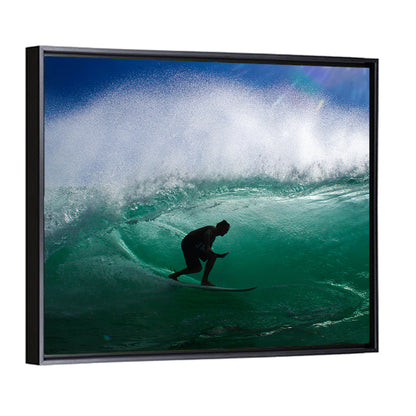 Surfer in Barrel Wave Wall Art