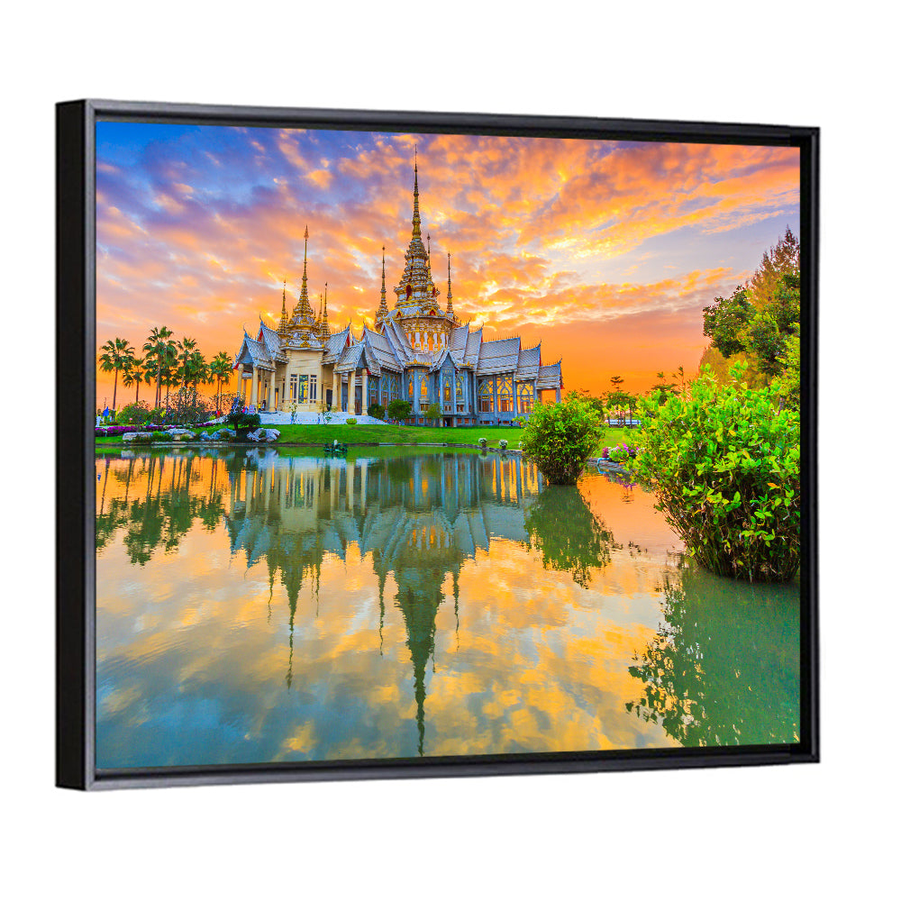 Wat Non Kum Sunset Reflection Wall Art