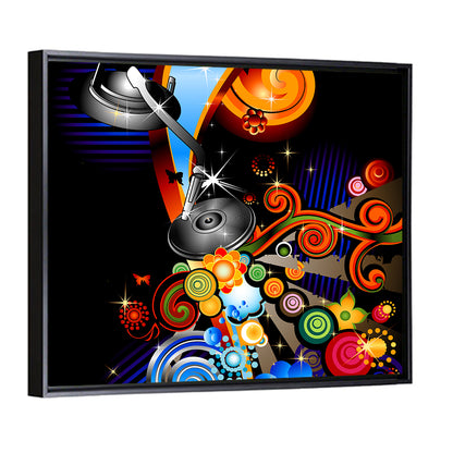 Psychedelic Turntable Illustration Wall Art