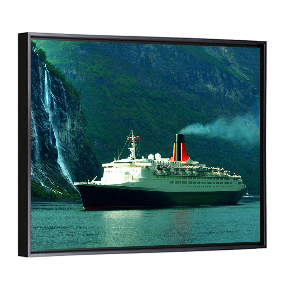 Cruise Ship at Geiranger Fjord Wall Art