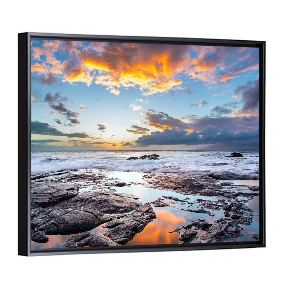 Sunset Over Volcanic Shore Wall Art