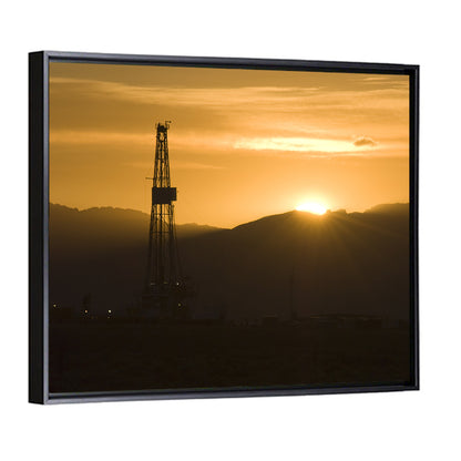 Sunrise Over Drilling Rig Wall Art