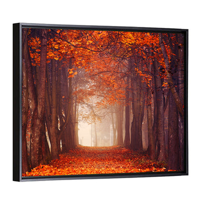Misty Autumn Forest Path Wall Art