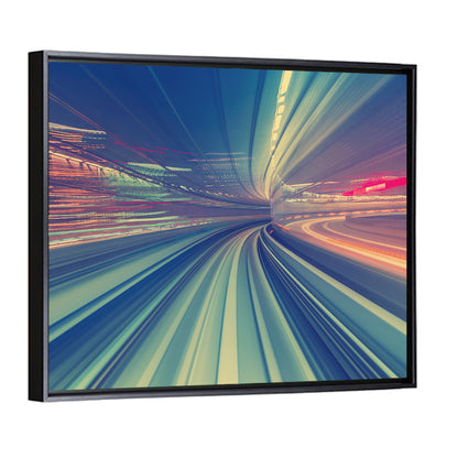 Monorail Night Light Trails Wall Art