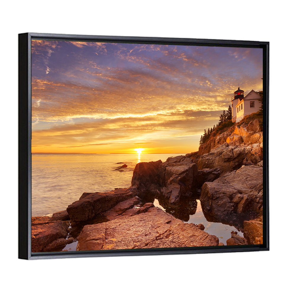 Bass Harbor Head Light at Sunset Wall Art
