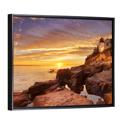Bass Harbor Head Light at Sunset Wall Art