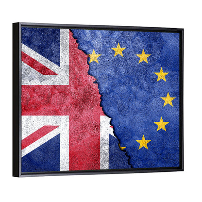 Divided Union Jack and Eu Flag Wall Art