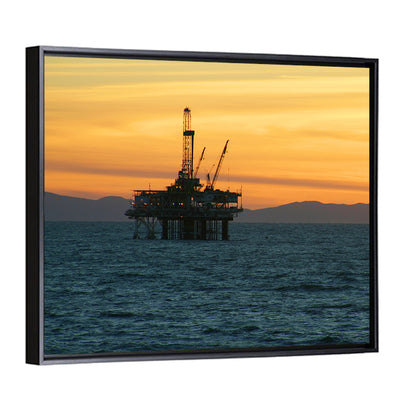 California Oil Rig at Sunset Wall Art