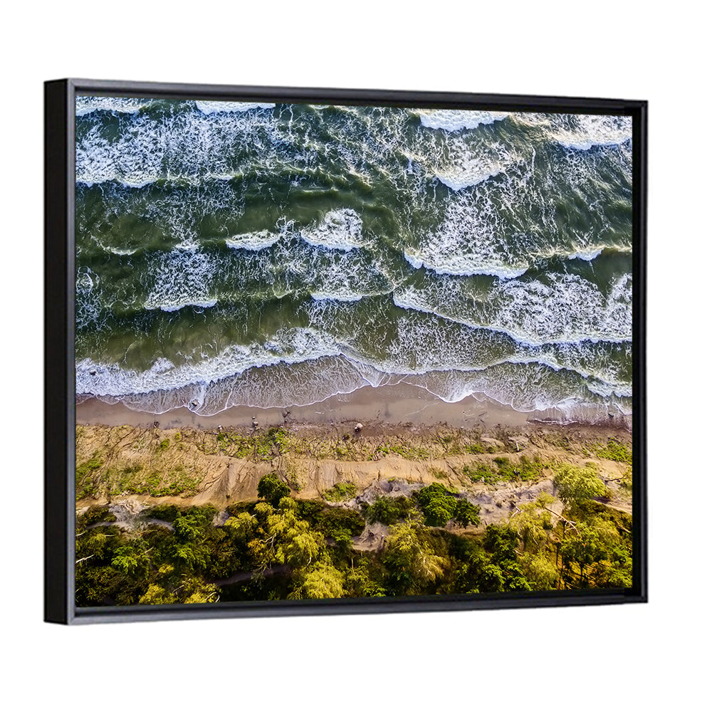 Aerial Waves Over Sandy Cliff Wall Art