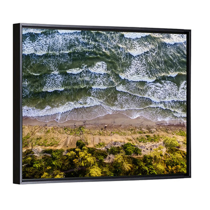 Aerial Waves Over Sandy Cliff Wall Art