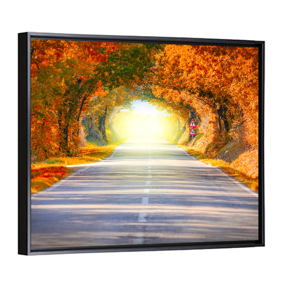 Golden Autumn Tree Tunnel Wall Art
