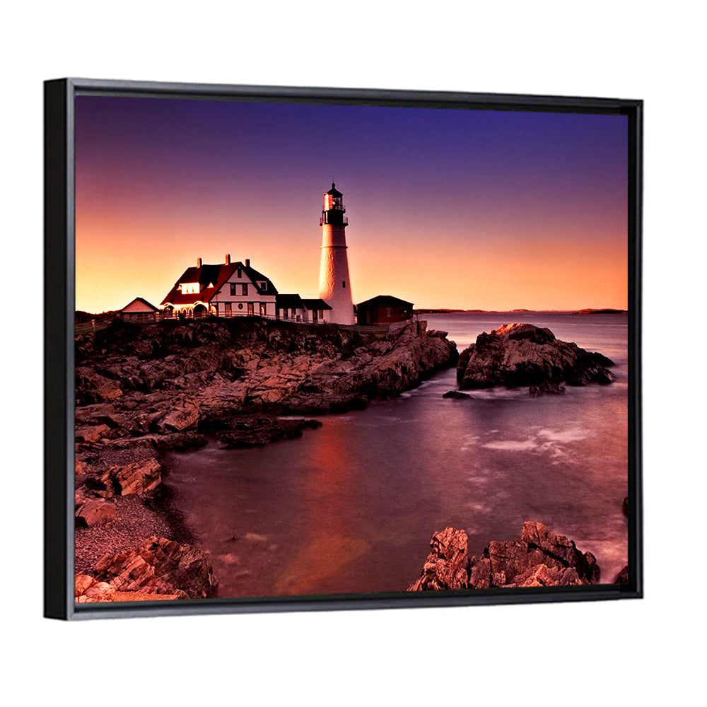 Portland Head Light at Dusk Wall Art