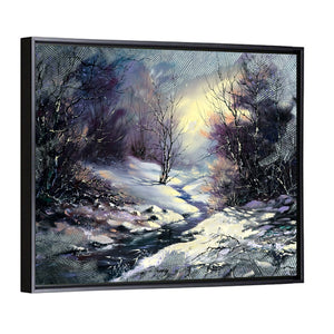 Frozen Stream in Winter Wall Art