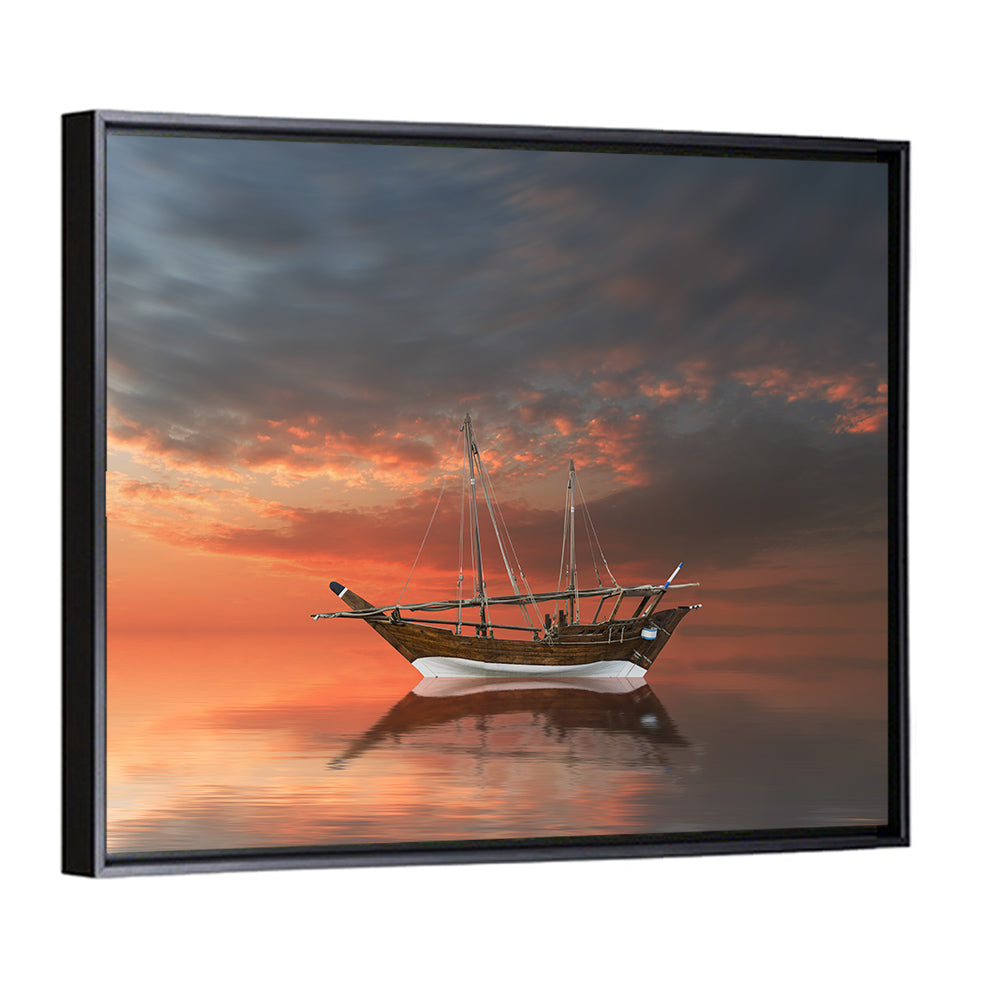 Dhow at Sunset Wall Art
