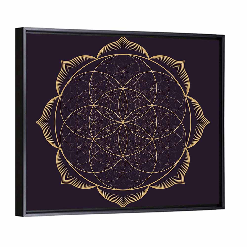Golden Sacred Geometry Mandala Wall Art