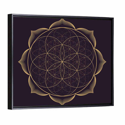 Golden Sacred Geometry Mandala Wall Art
