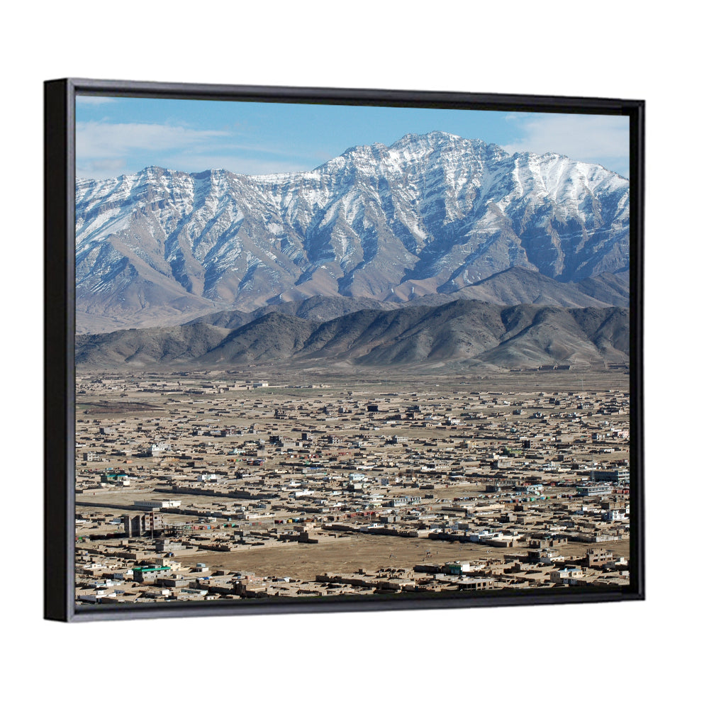 Kabul from Above with Snow-capped Mountains Wall Art