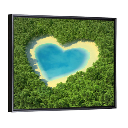 Heart-shaped Pond Aerial View Wall Art