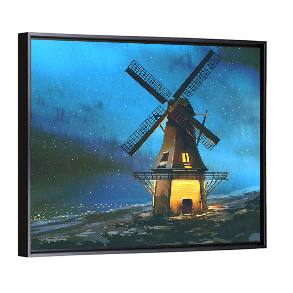 Windmill at Sea Coast Wall Art