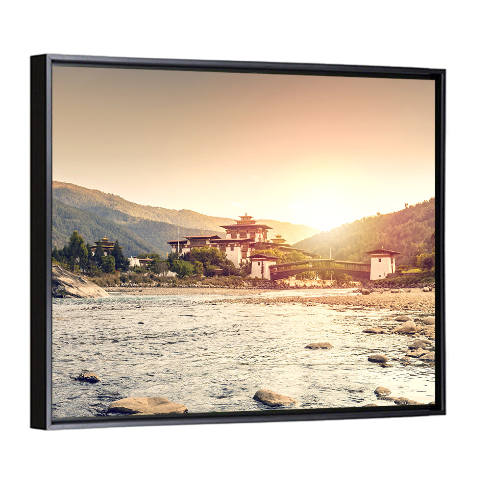 Punakha Dzong at Golden Hour Wall Art