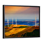 Golden Hour Wind Turbines Wall Art