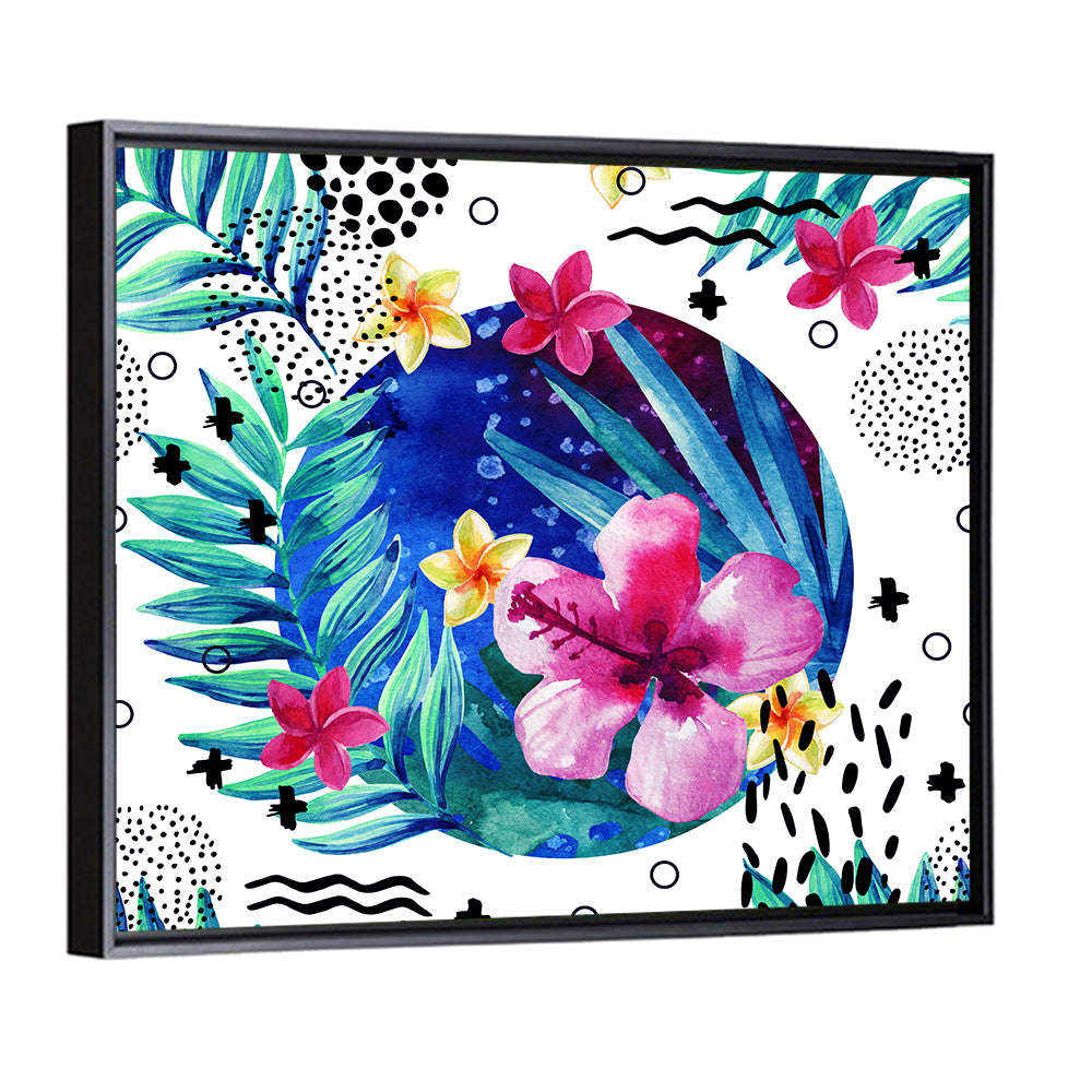 Tropical Botanical Circle Pattern Wall Art