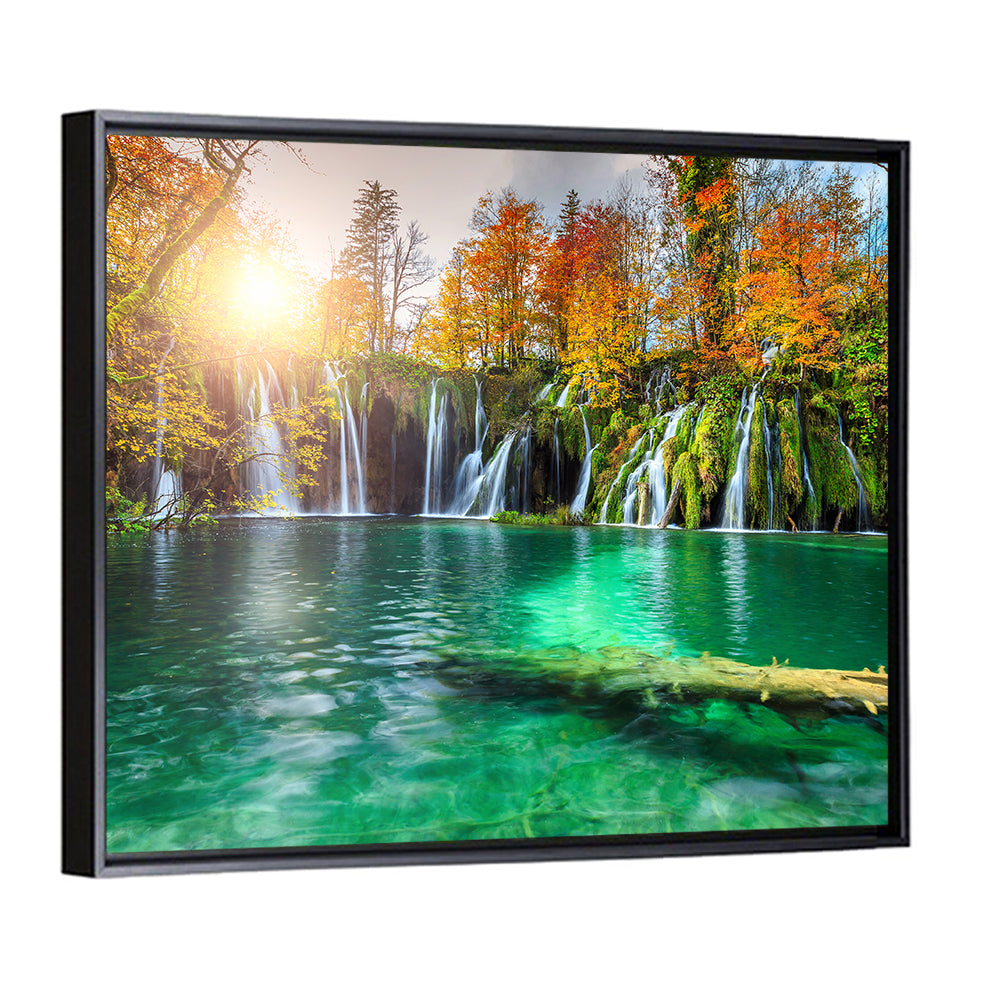 Autumn Waterfalls at Plitvice Lakes Wall Art