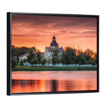 Corpus Christi Church Sunset Reflection Wall Art