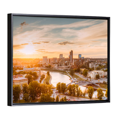Vilnius Skyline at Golden Hour Wall Art