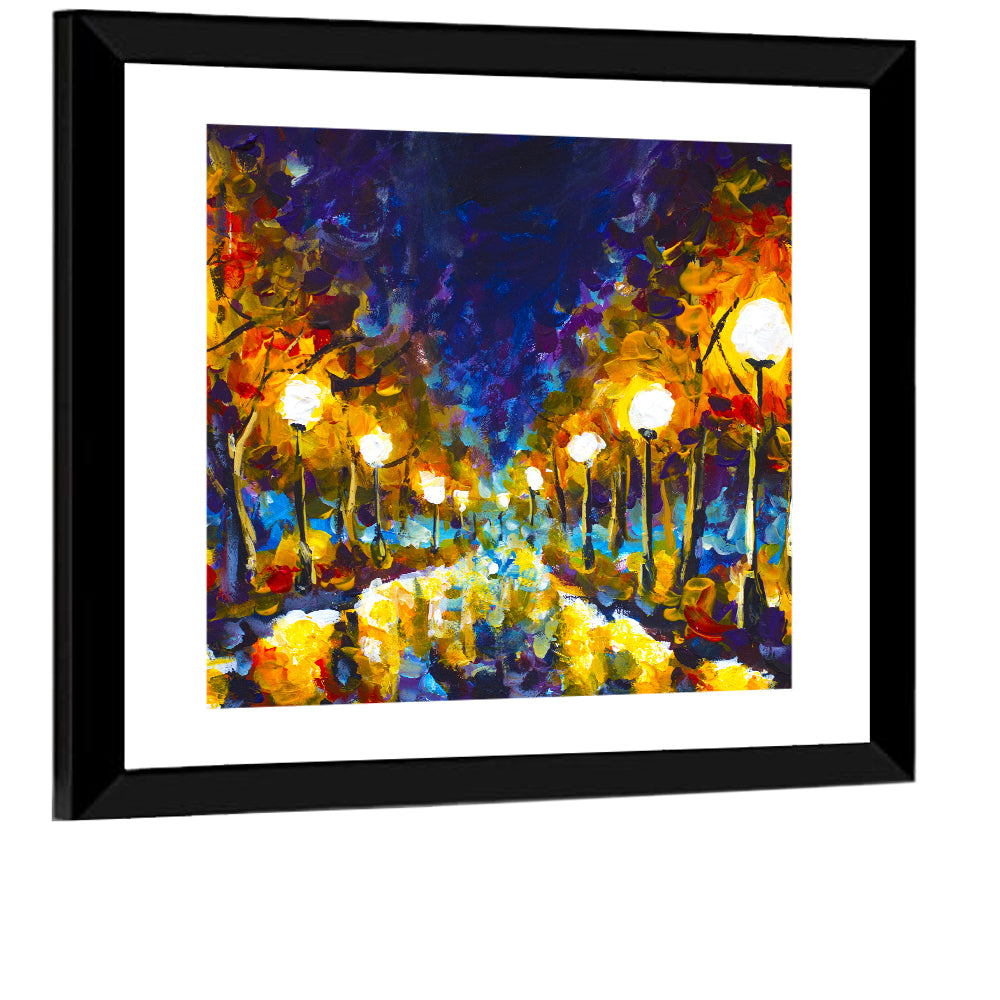 Autumn Evening Park Path Wall Art