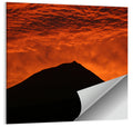Pico Island Volcano Silhouette at Sunset Wall Art