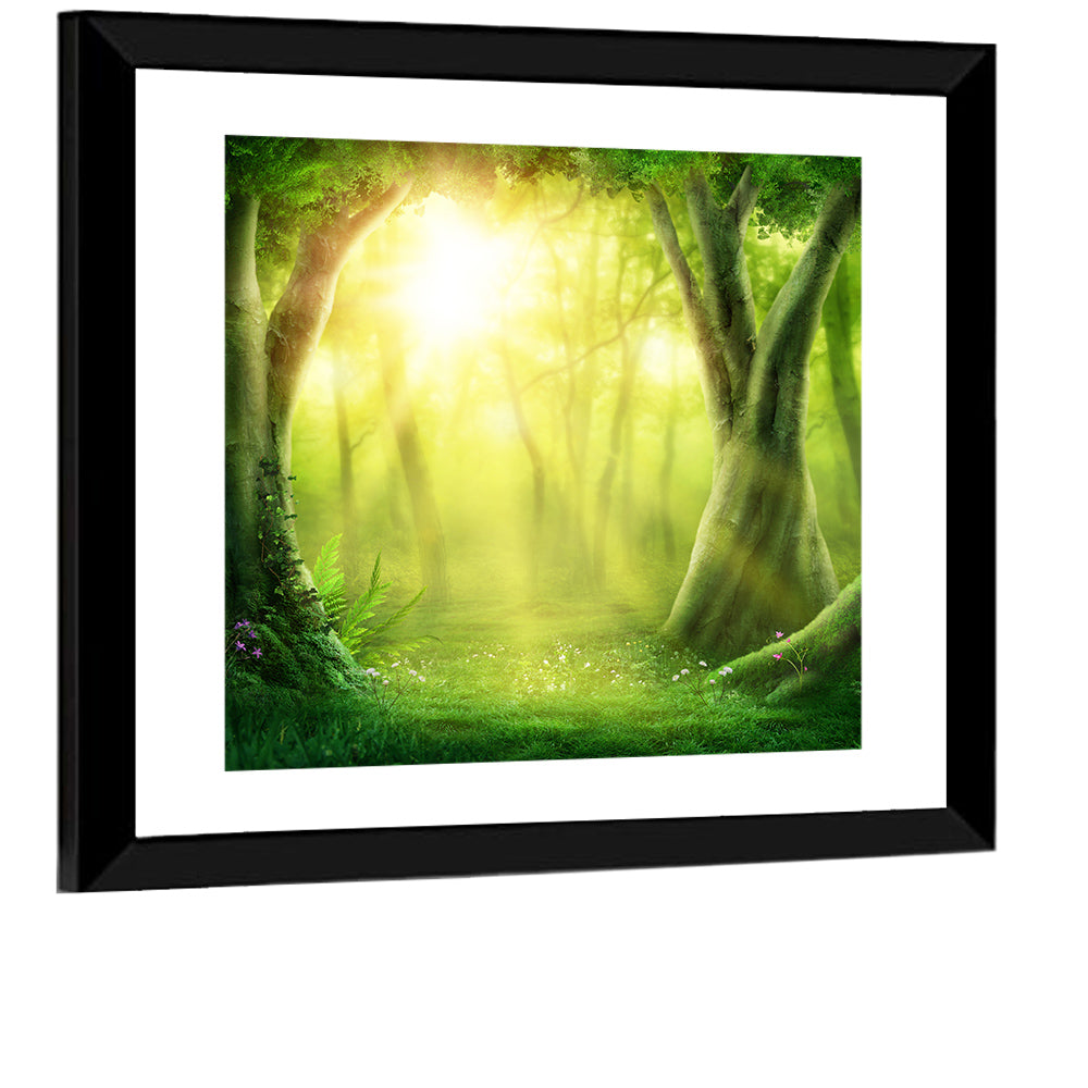 Enchanted Forest at Sunrise Wall Art