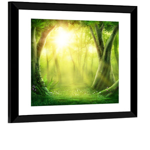 Forest Golden Sunrise Wall Art