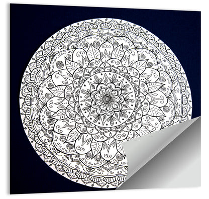 Navy Ornamental Mandala Wall Art
