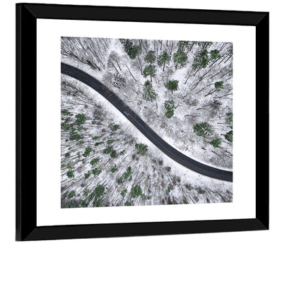 Snowy Forest Road Wall Art