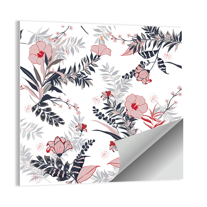 Tropical Hibiscus Pattern Wall Art as a poster print