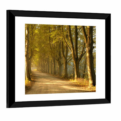 Autumn Road Through Golden Forest Wall Art