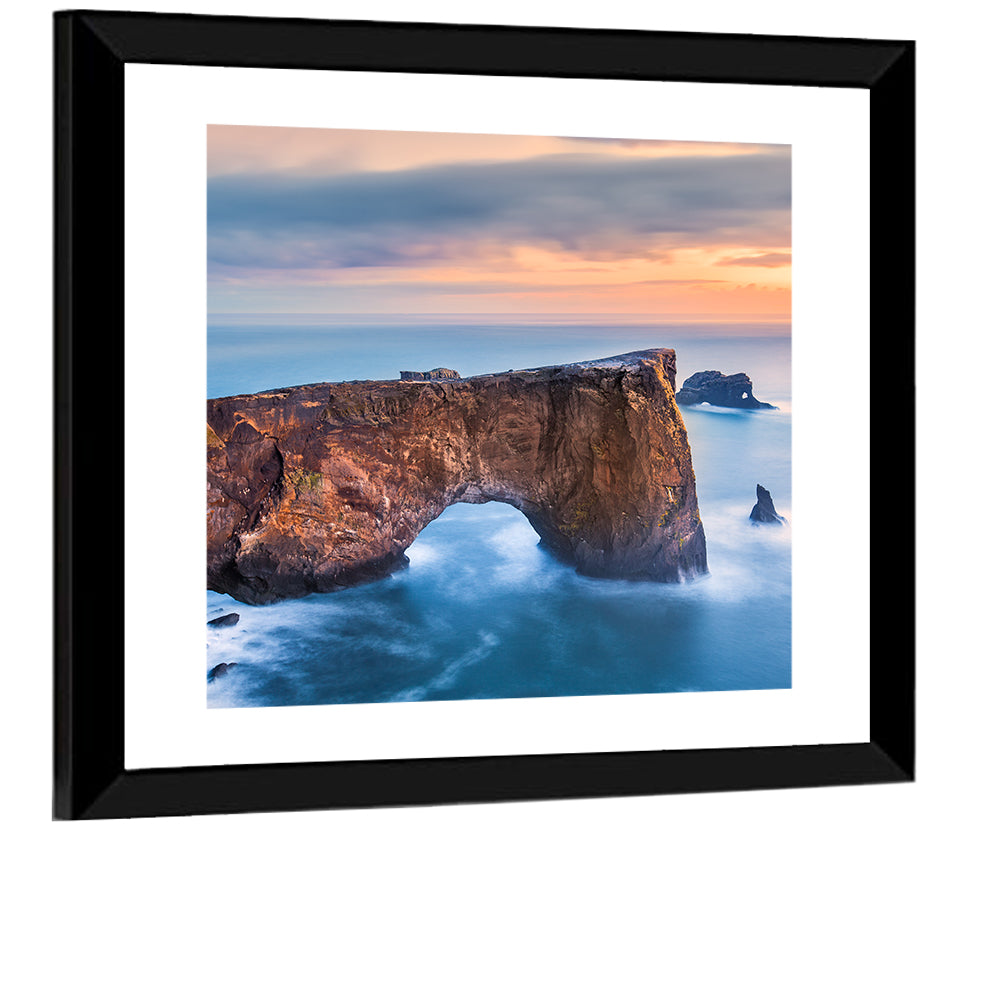 Dyrhólaey Sea Arch at Sunset Wall Art