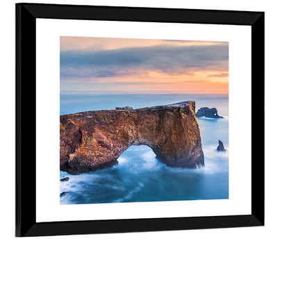 Dyrhólaey Sea Arch at Sunset Wall Art
