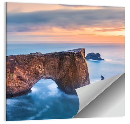 Dyrhólaey Sea Arch at Sunset Wall Art