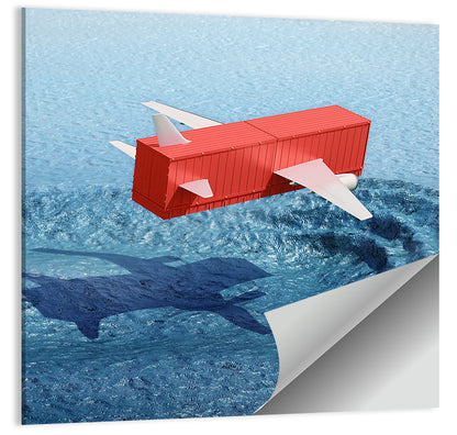Flying Shipping Container Wall Art