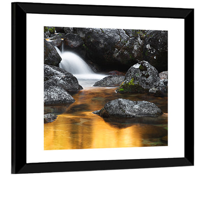 Golden Stream Waterfall Wall Art