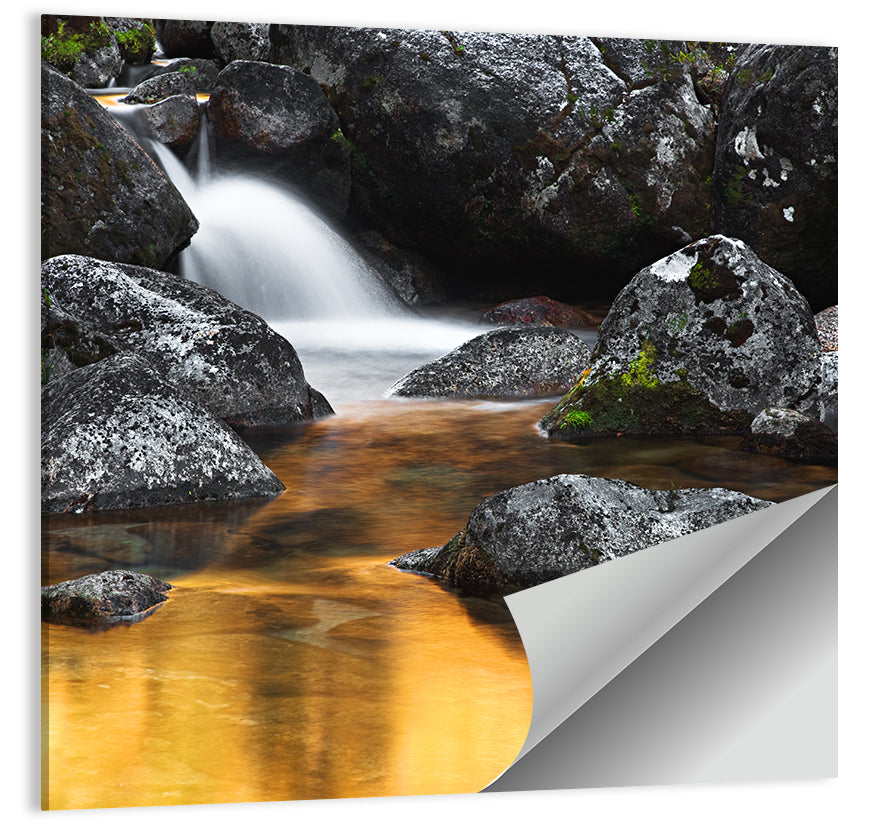 Golden Stream Waterfall Wall Art