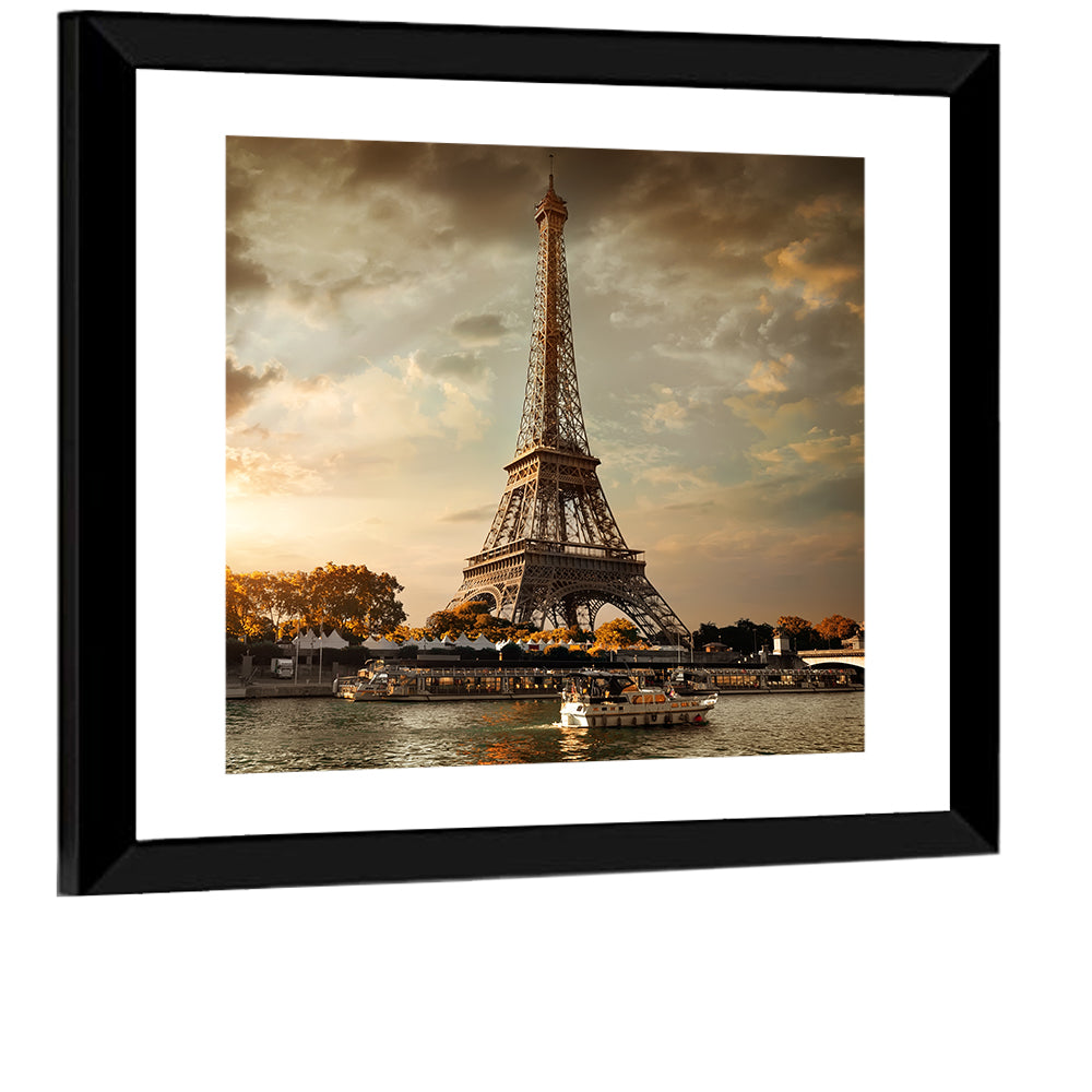Eiffel Tower at Sunset Wall Art