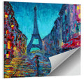 Rainy Paris Street with Eiffel Tower Wall Art