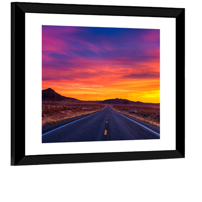 Infinite Desert Road Sunset Wall Art