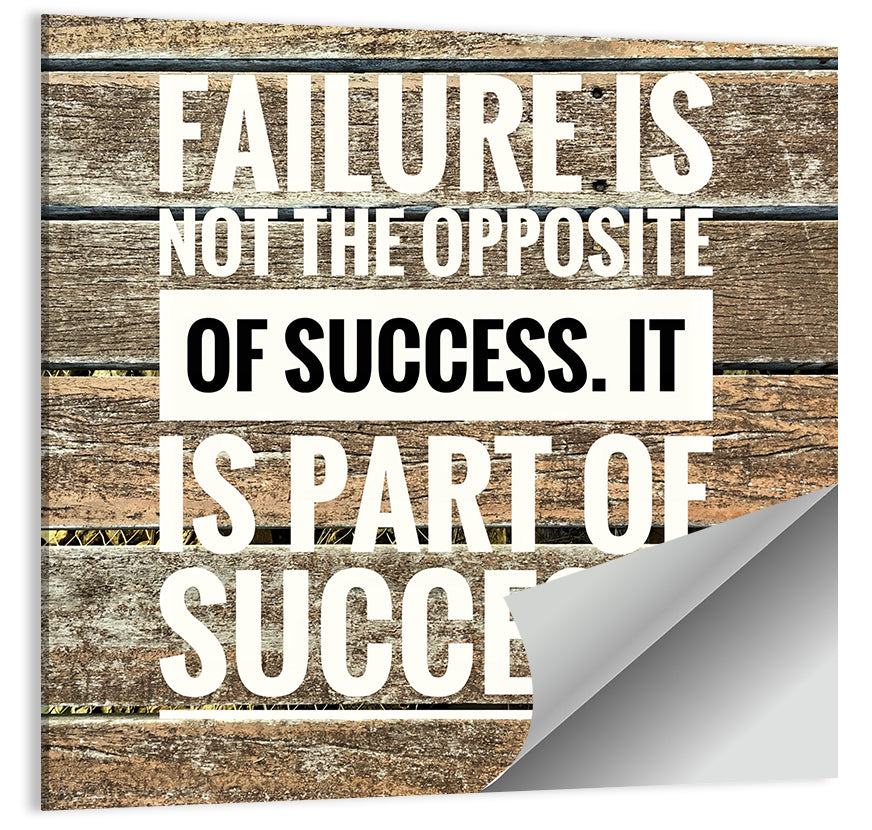 Failure Is Part of Success Rustic Typography Wall Art