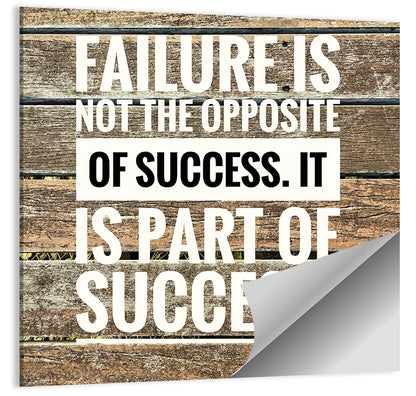 Failure Is Part of Success Rustic Typography Wall Art