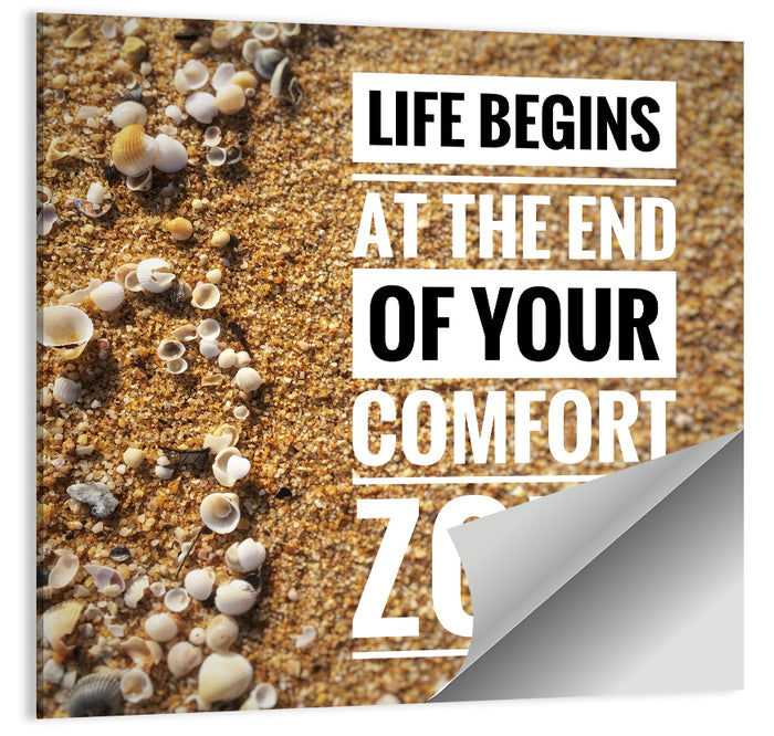 Life Begins at the End Quote Wall Art as a poster print