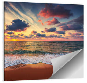 Cloudy Beach Sunrise Wall Art